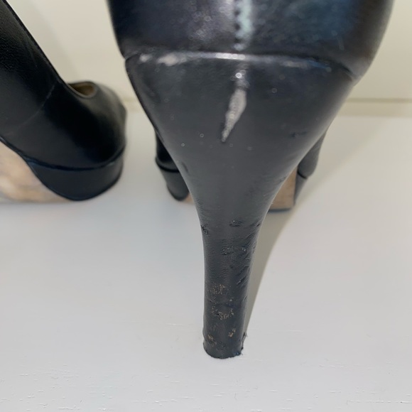 Leather Black Heels - Picture 6 of 8
